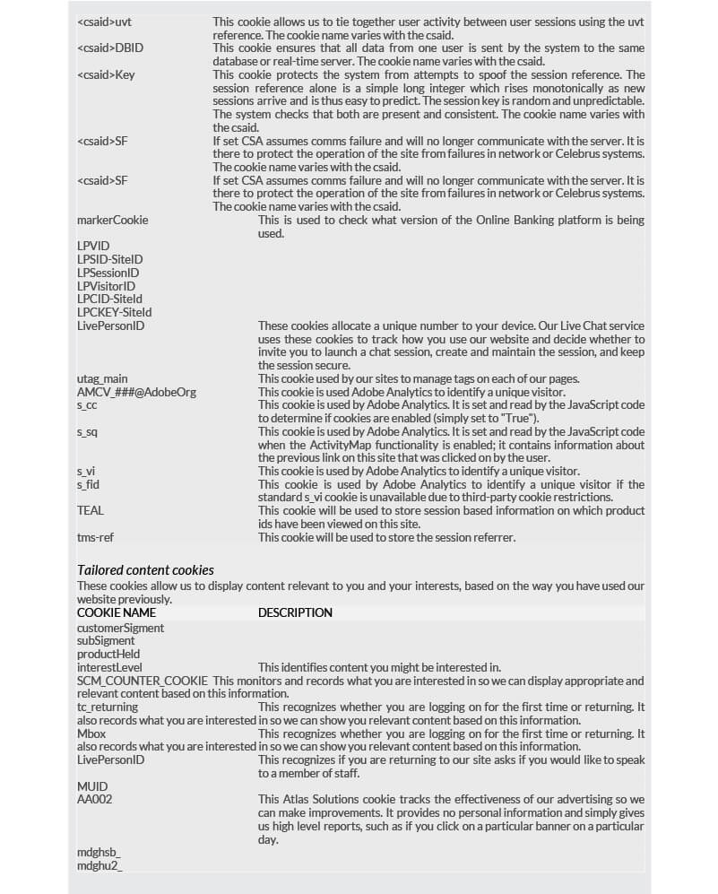 Politique des cookies Veritas — page 8/9