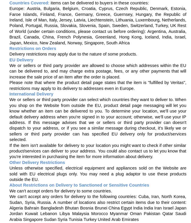 Politiques et conditions d'utilisation Veritas — page 17/17