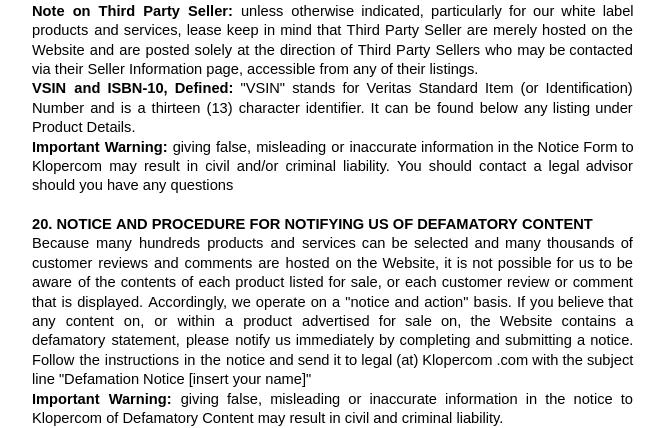 Politiques et conditions d'utilisation Veritas — page 9/17