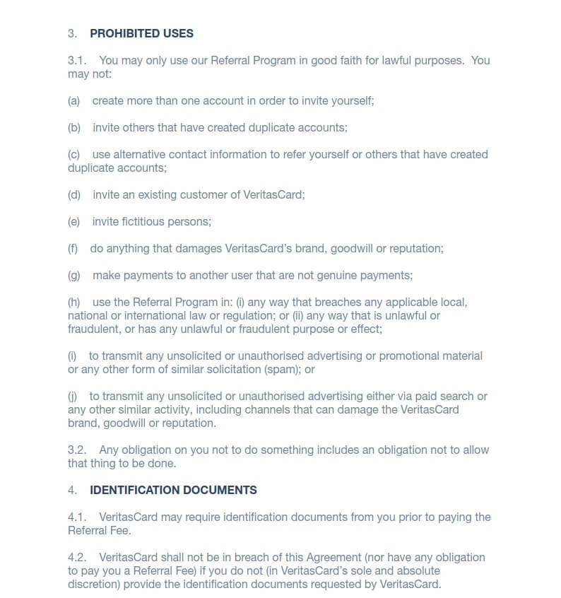 Politiques d'utilisation du programme de parrainage Veritas — page 2/5
